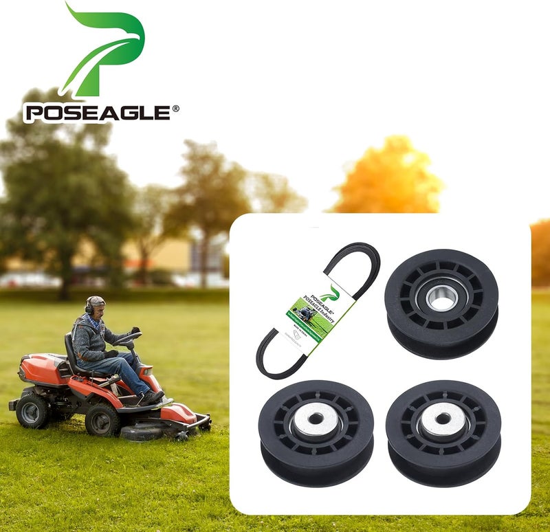 POSEAGLE 2 Pack 587973001 Idler Pulley with 587969201 Idler Pulley 580364609 Belt Replaces 581904001 580364301 for LC221A L221A L321AH HU675AWD HU700AWD HU725AWDE HU775AWD HU800AWDH Mowers - Image 2